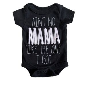 NWOT BABY STARTERS BLACK SHORT SLEEVE GRAPHIC ONESIE / BODYSUIT SIZE NEWBORN